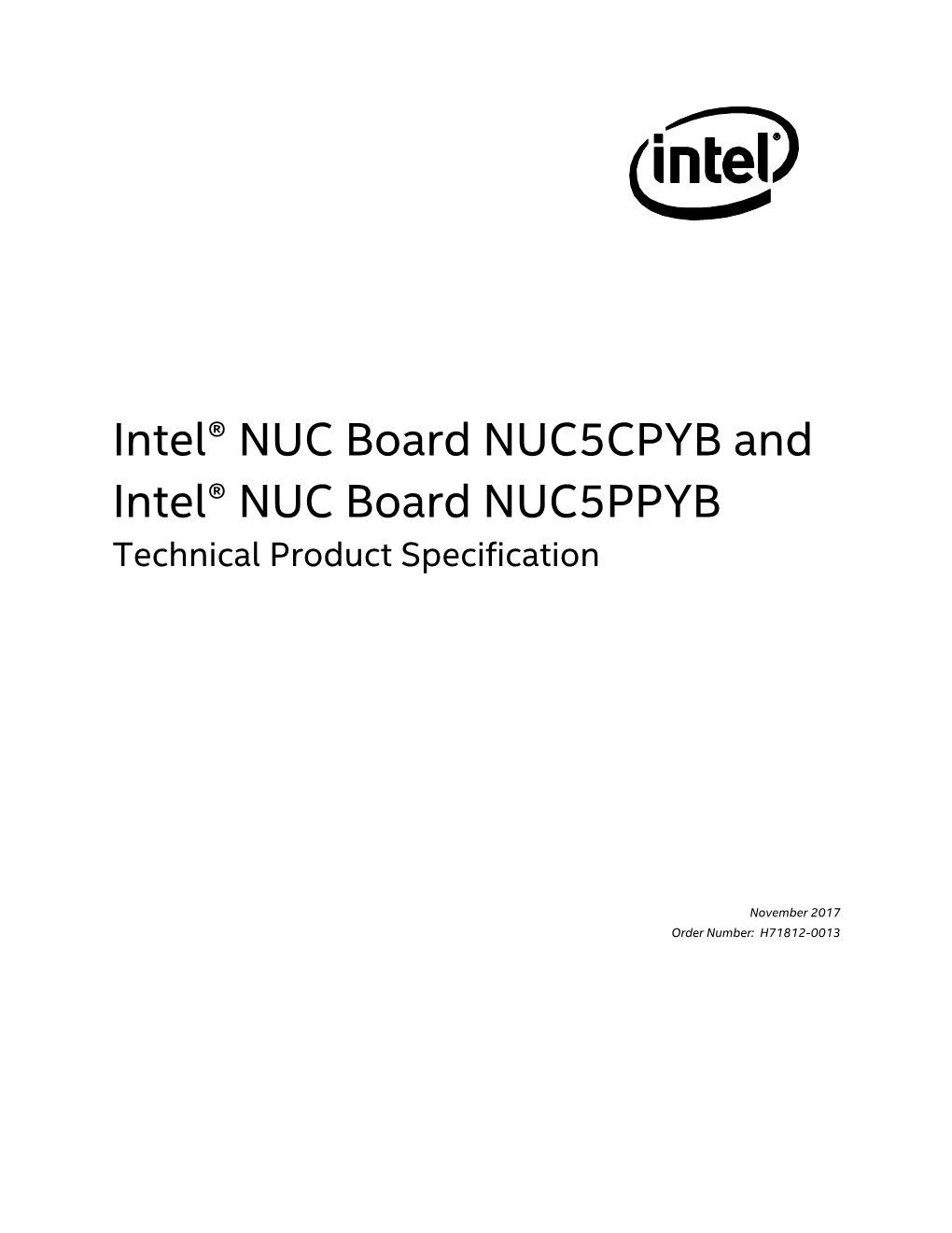 Intel® NUC Board NUC5CPYB and Intel® NUC Board NUC5PPYB Technical Product Specification