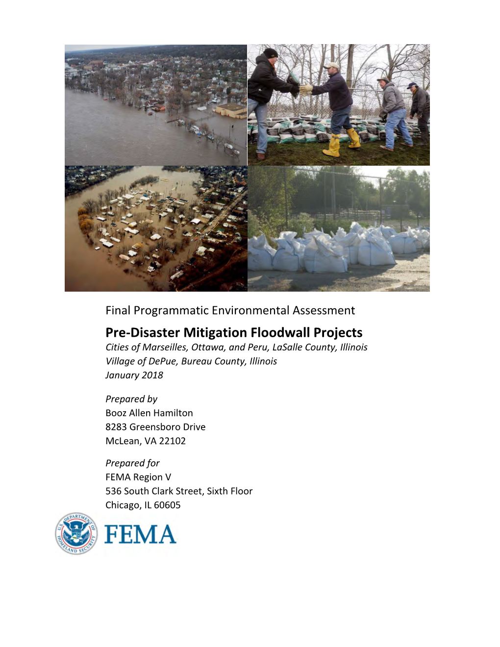 Pre-Disaster Mitigation Floodwall Projects Cities of Marseilles, Ottawa, and Peru, Lasalle County, Illinois Village of Depue, Bureau County, Illinois January 2018