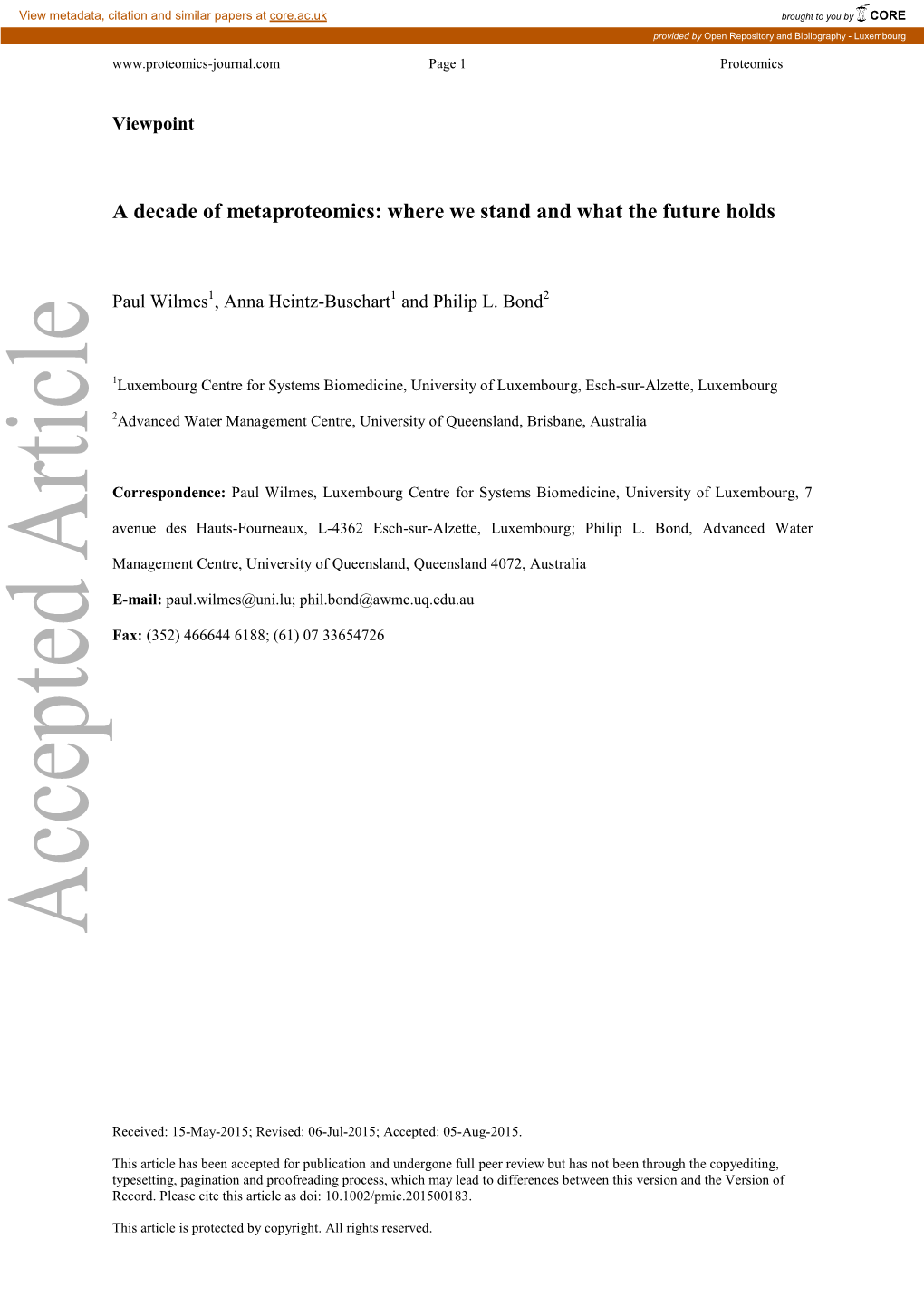 A Decade of Metaproteomics: Where We Stand and What the Future Holds