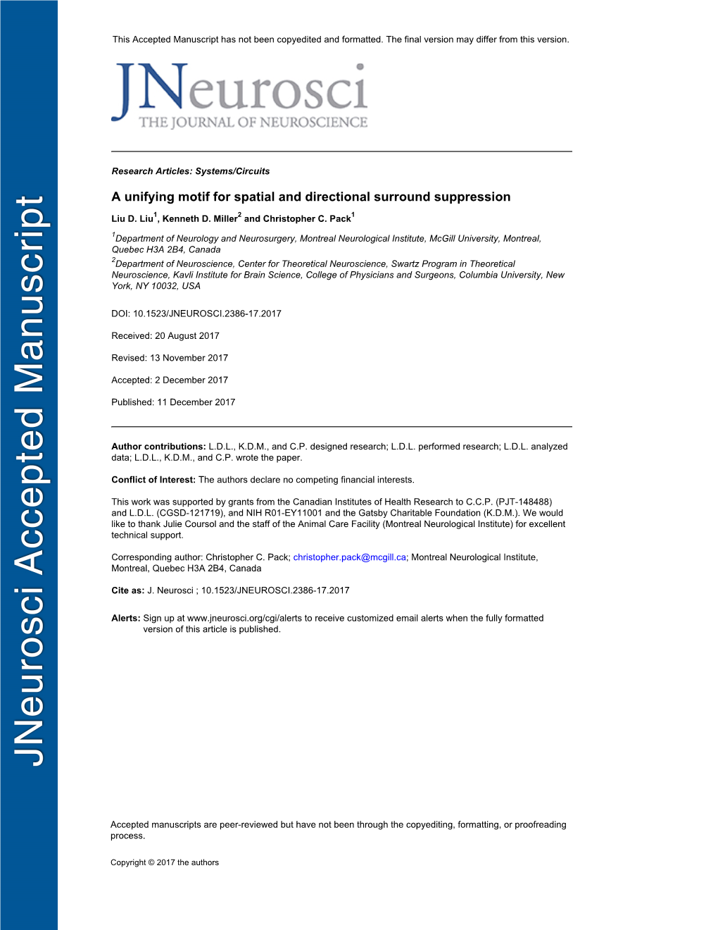 A Unifying Motif for Spatial and Directional Surround Suppression