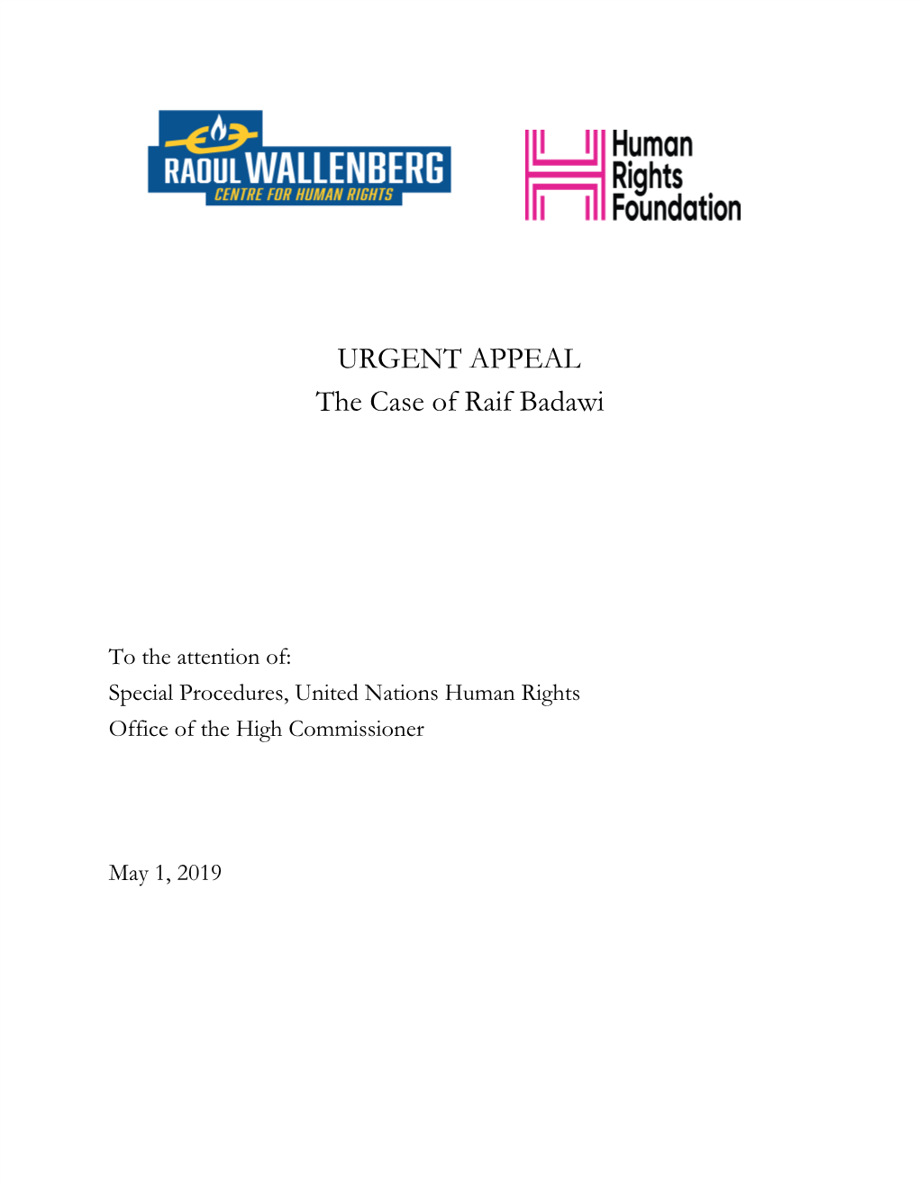 URGENT APPEAL the Case of Raif Badawi