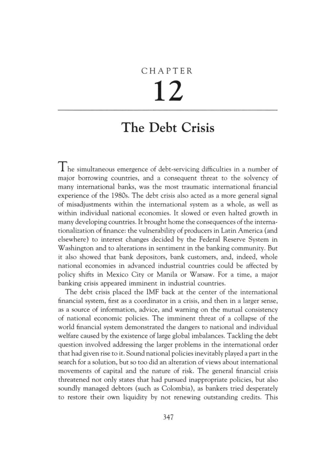 The Debt Crisis