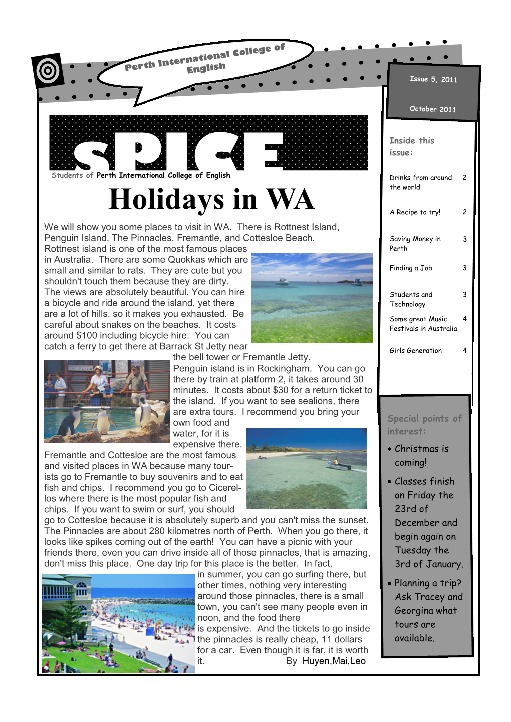 Holidays in WA the World a Recipe to Try! 2 We Will Show You Some Places to Visit in WA