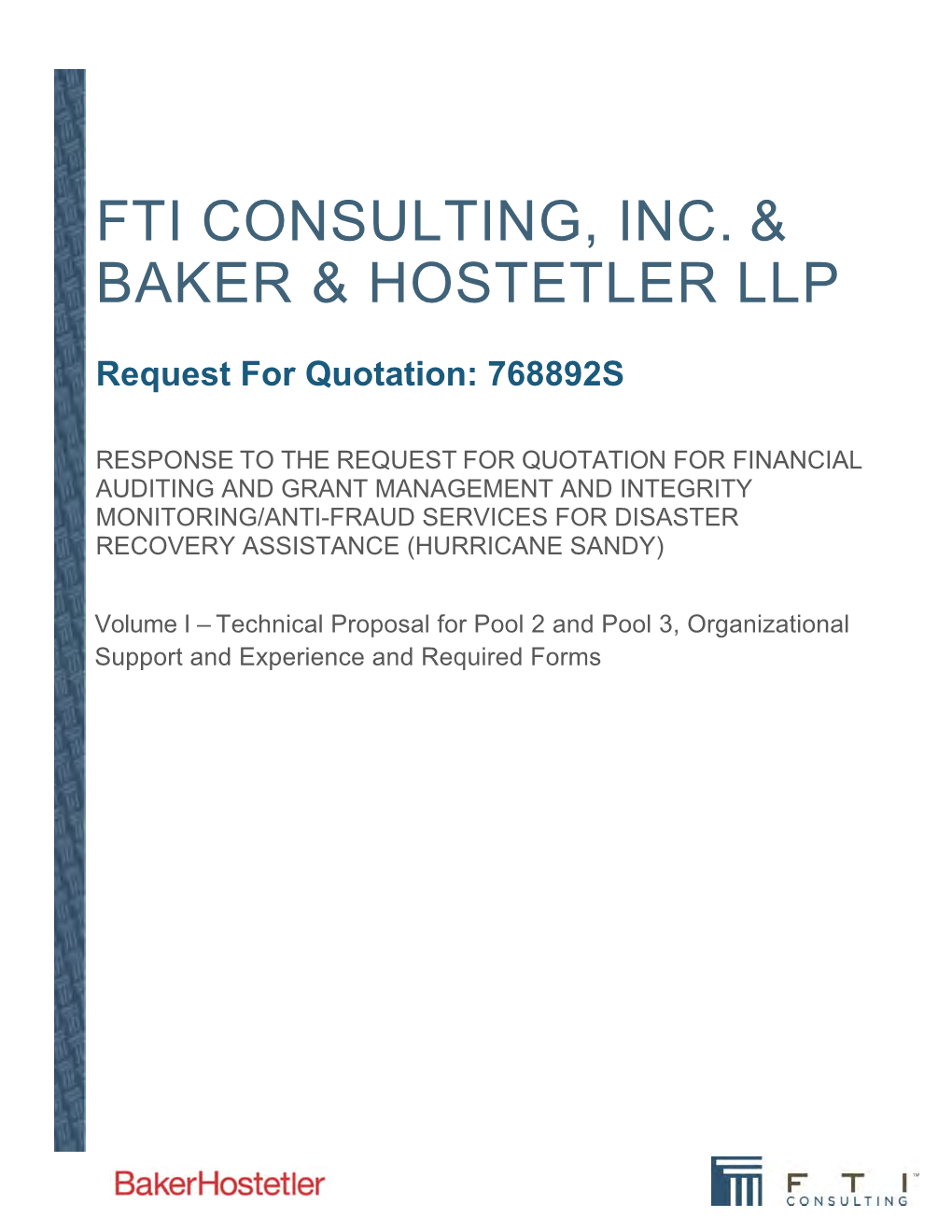 Fti Consulting, Inc. & Baker & Hostetler