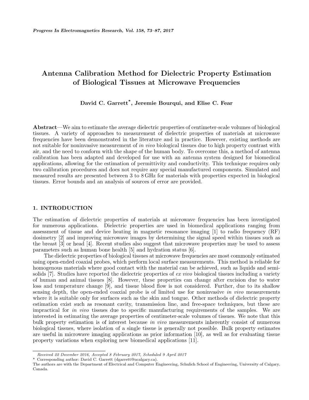 Antenna Calibration Method for Dielectric Property Estimation of Biological Tissues at Microwave Frequencies