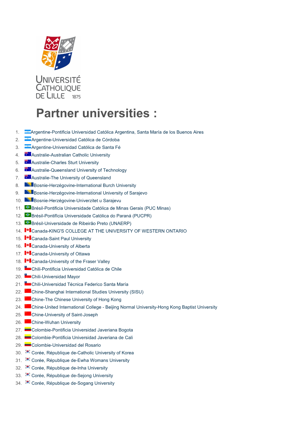 Partner Universities