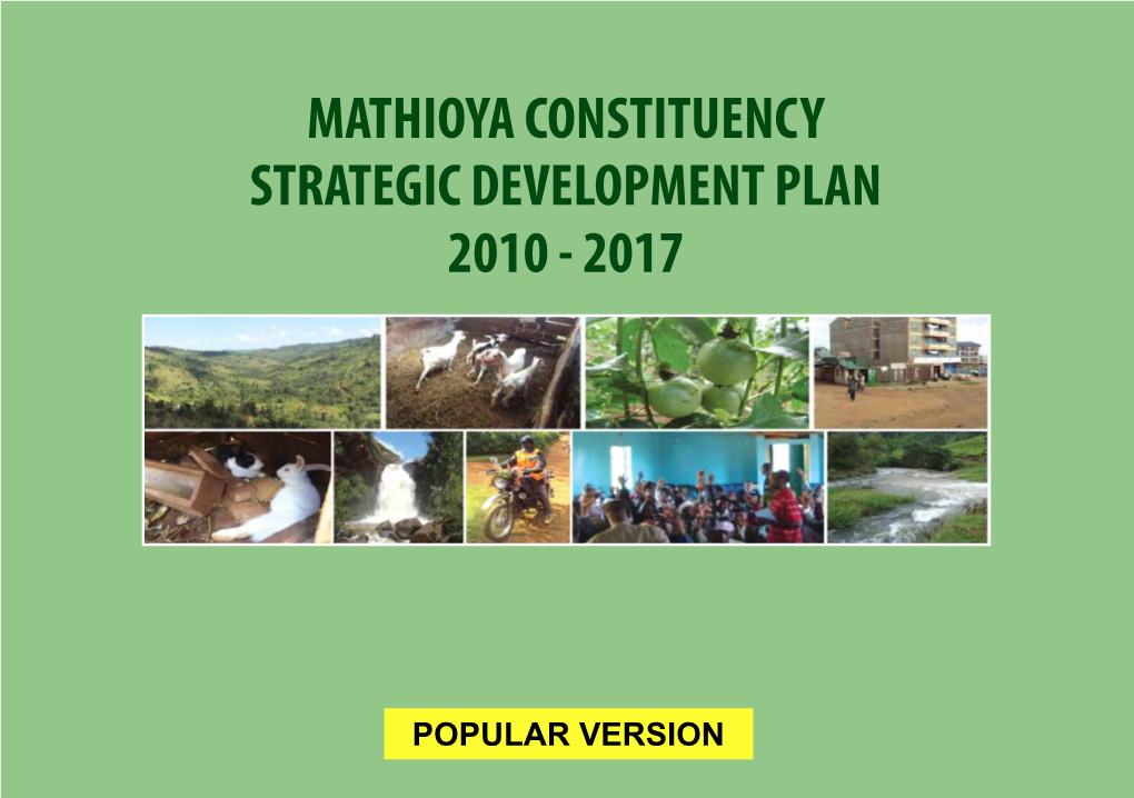 Mathioya Constituency Strategic Development Plan 2010 - 2017