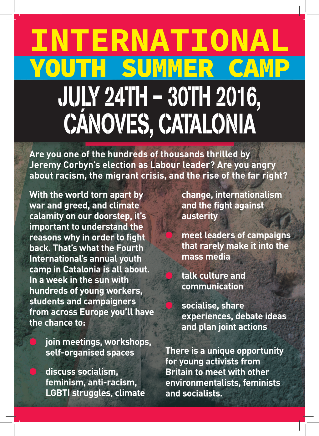 International Youth Summer Camp July 24Th – 30Th 2016, Cánoves, Catalonia