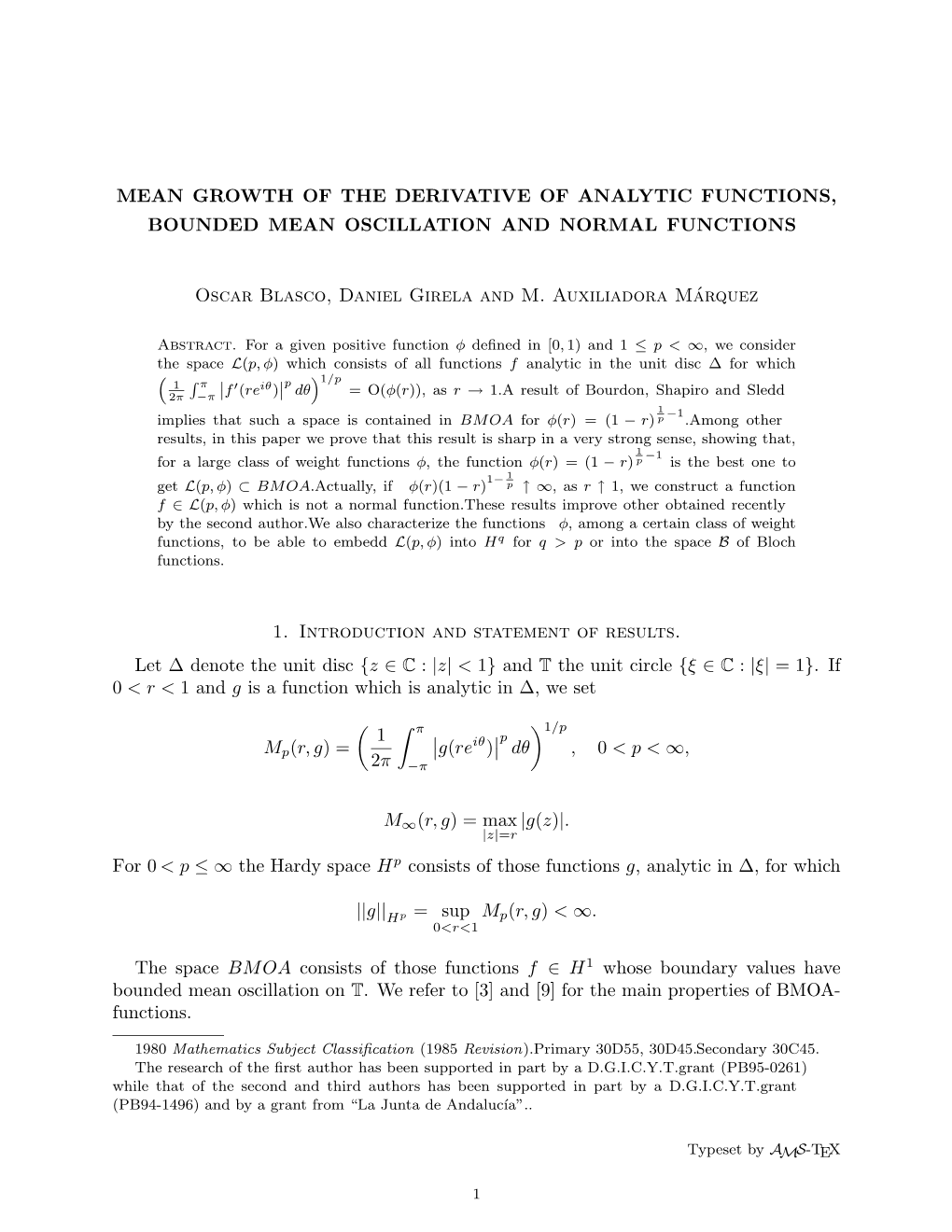 Mean Growth of the Derivative of Analytic Functions, Bounded Mean Oscillation and Normal Functions