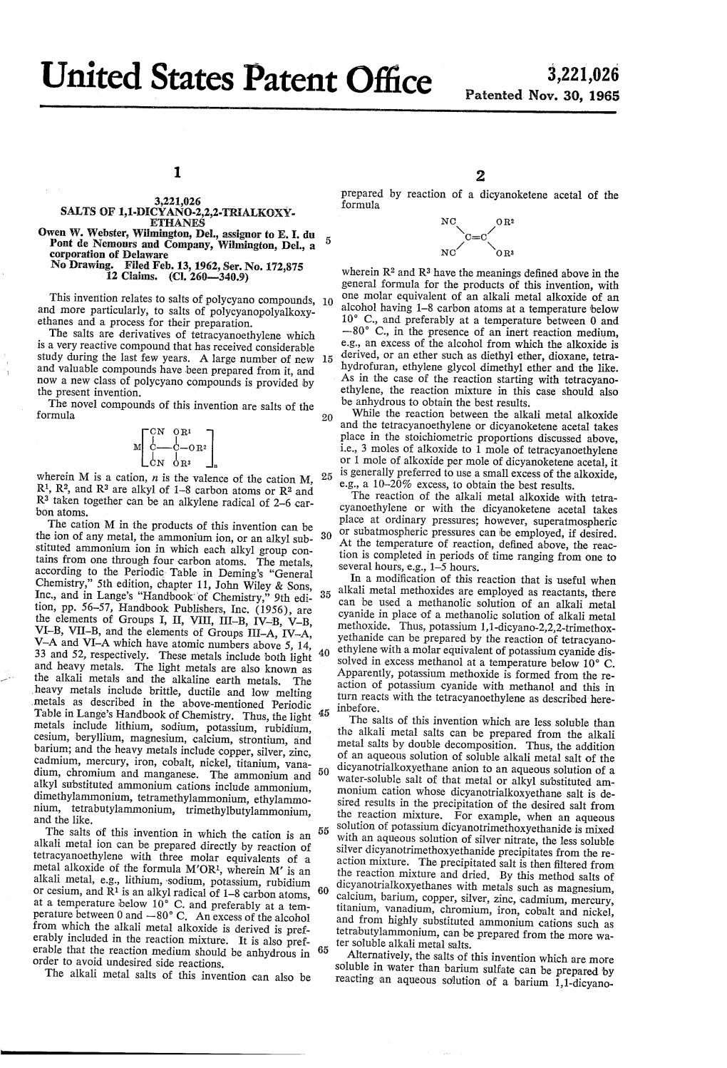 United States Patent Office Patented Nov