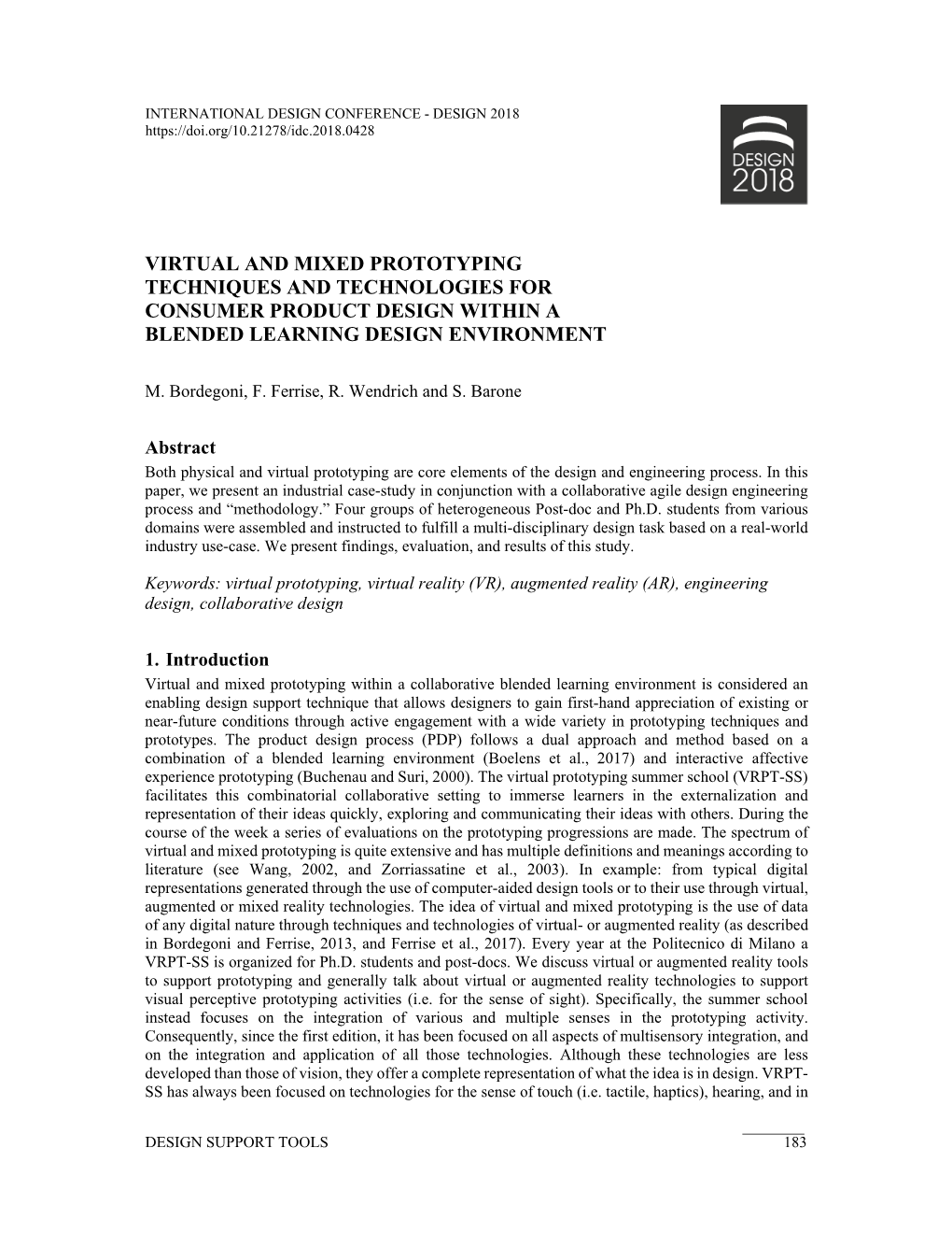 Virtual and Mixed Prototyping Techniques and Technologies for Consumer Product Design Within a Blended Learning Design Environment