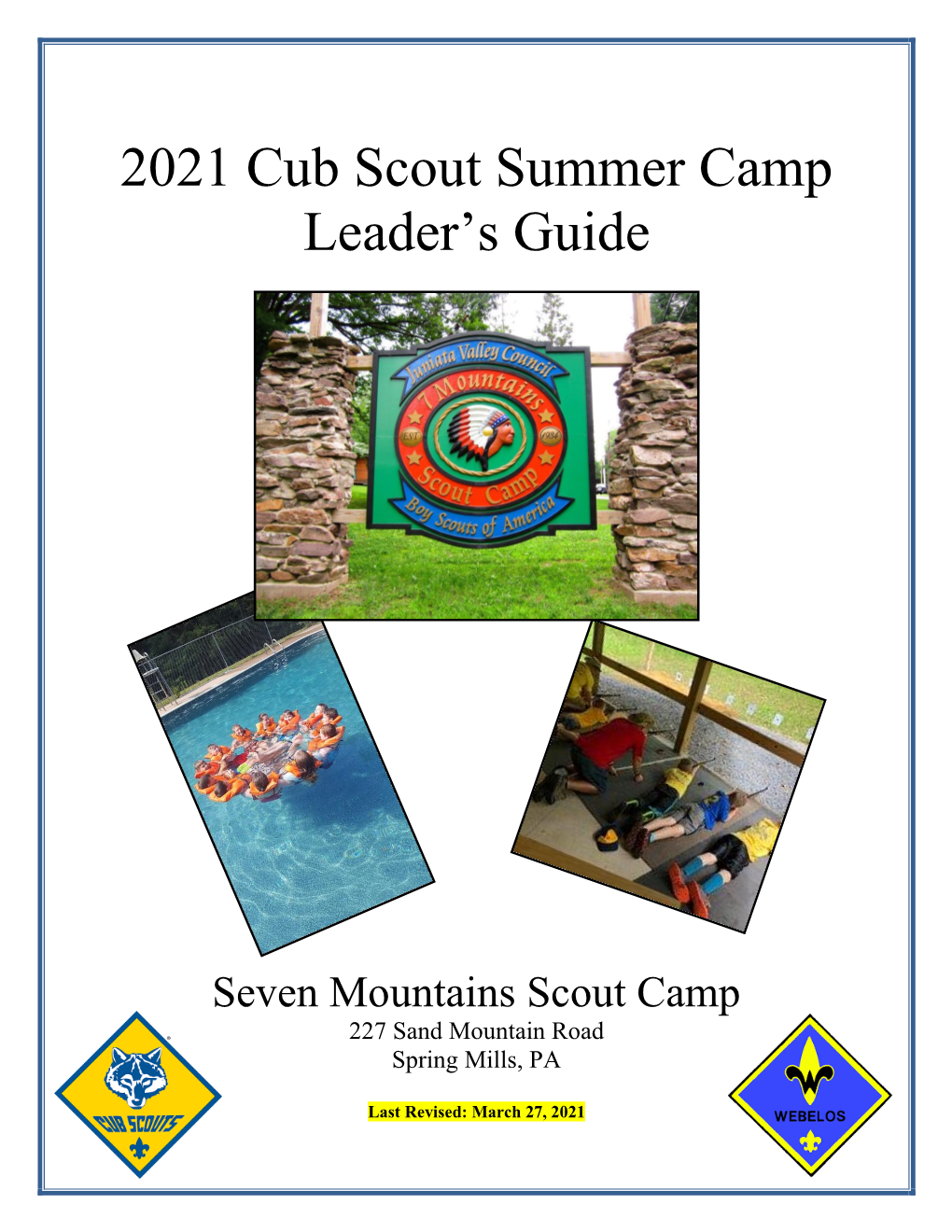 2021 Cub Scout Summer Camp Leader's Guide