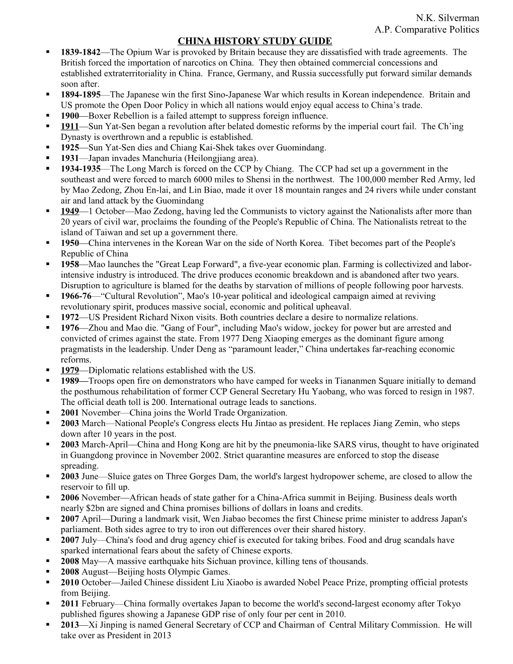 China History Study Guide s1