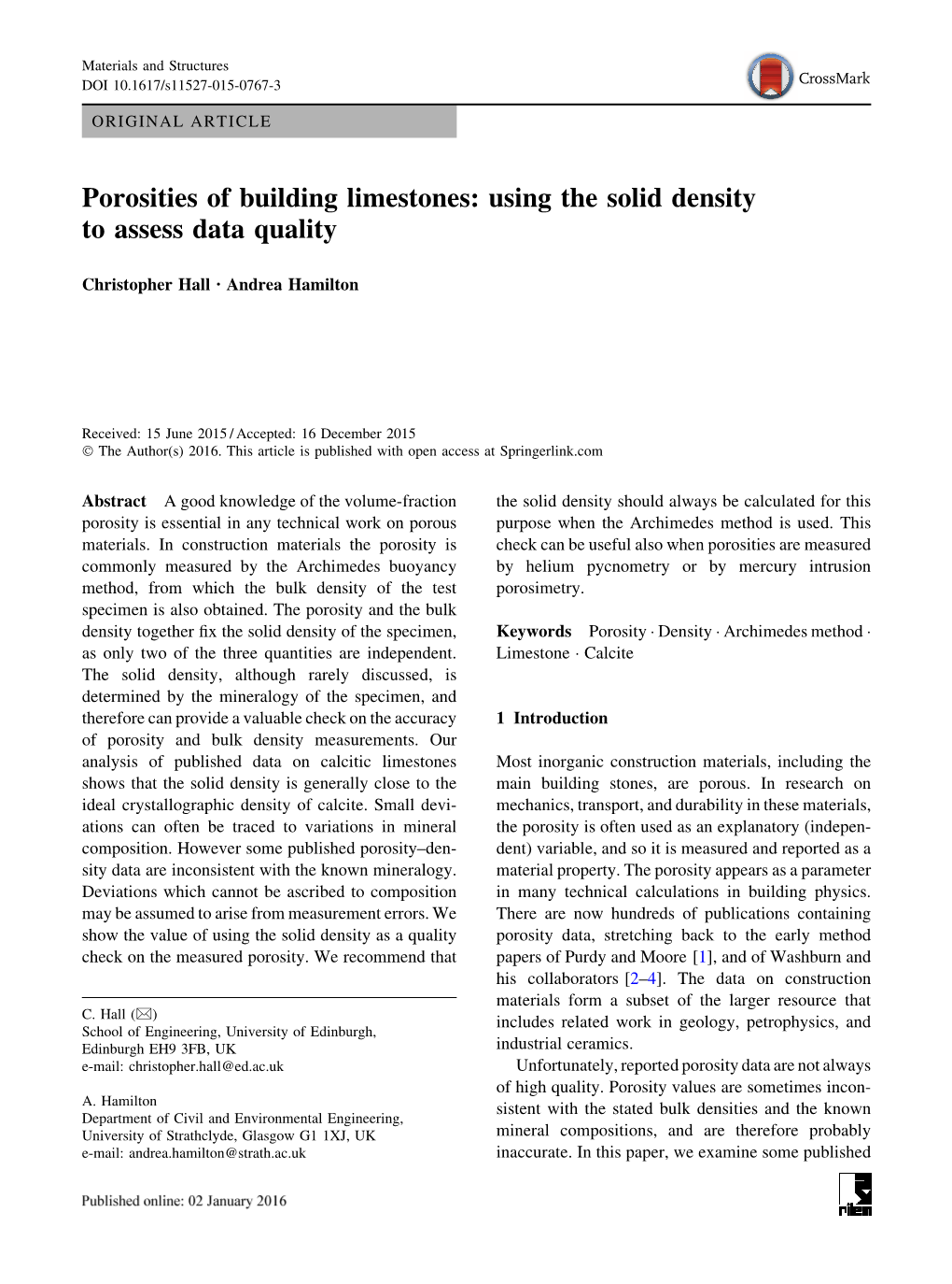 Using the Solid Density to Assess Data Quality