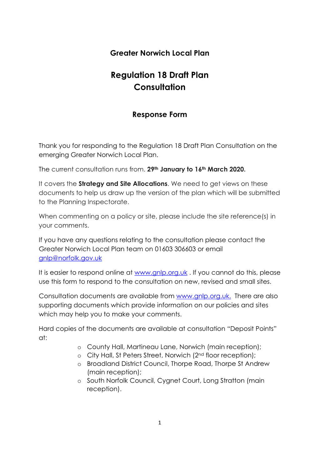 Greater Norwich Local Plan