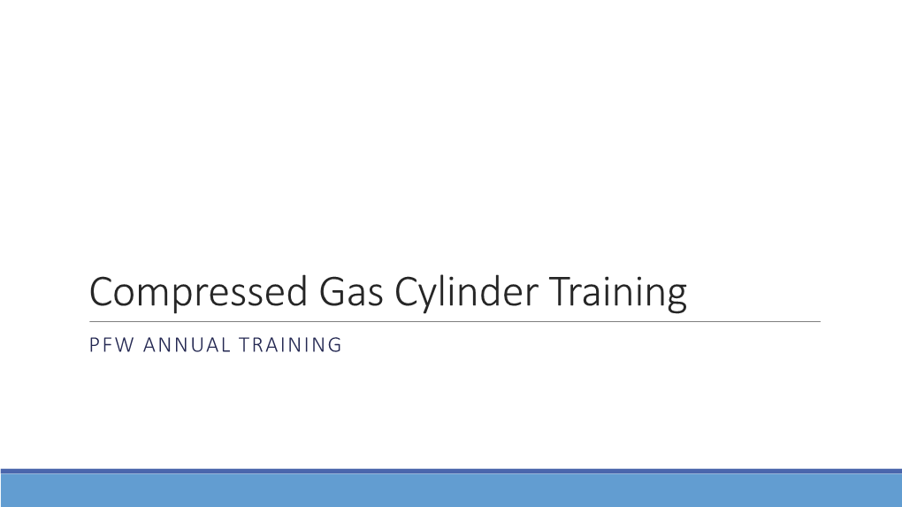 Compressed Gas Cylinder Training