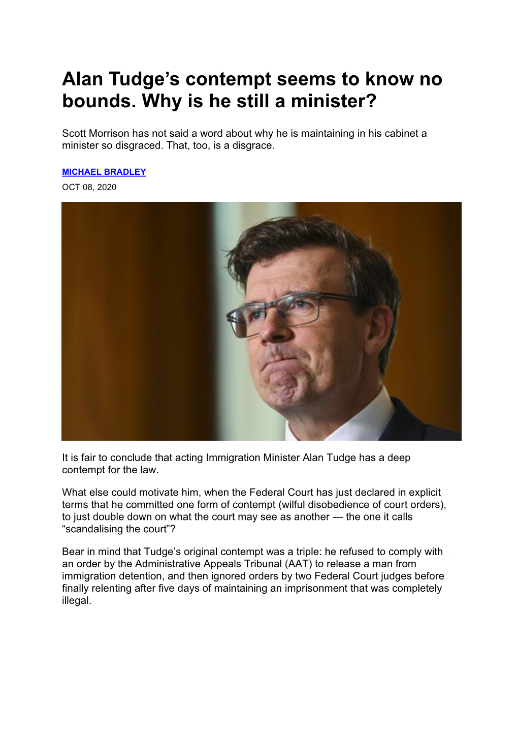 Alan Tudge's Contempt Seems to Know No Bounds. Why Is He Still a Minister?
