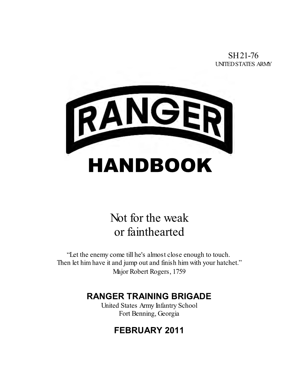 Ranger Handbook) Is Mainly Written for U.S