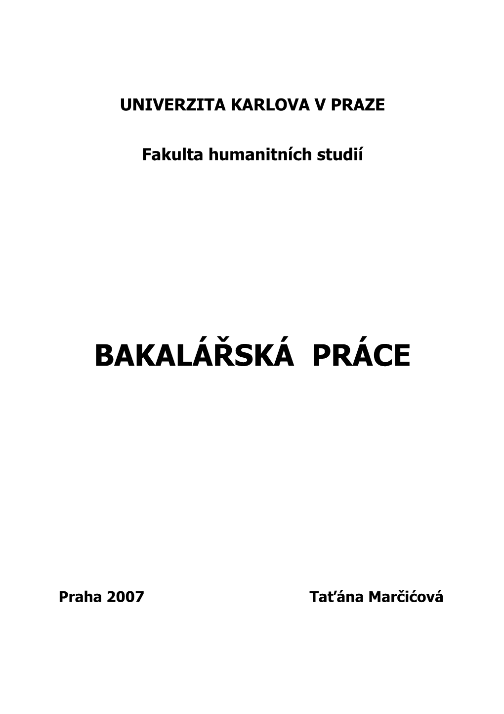 Bakalářská Práce