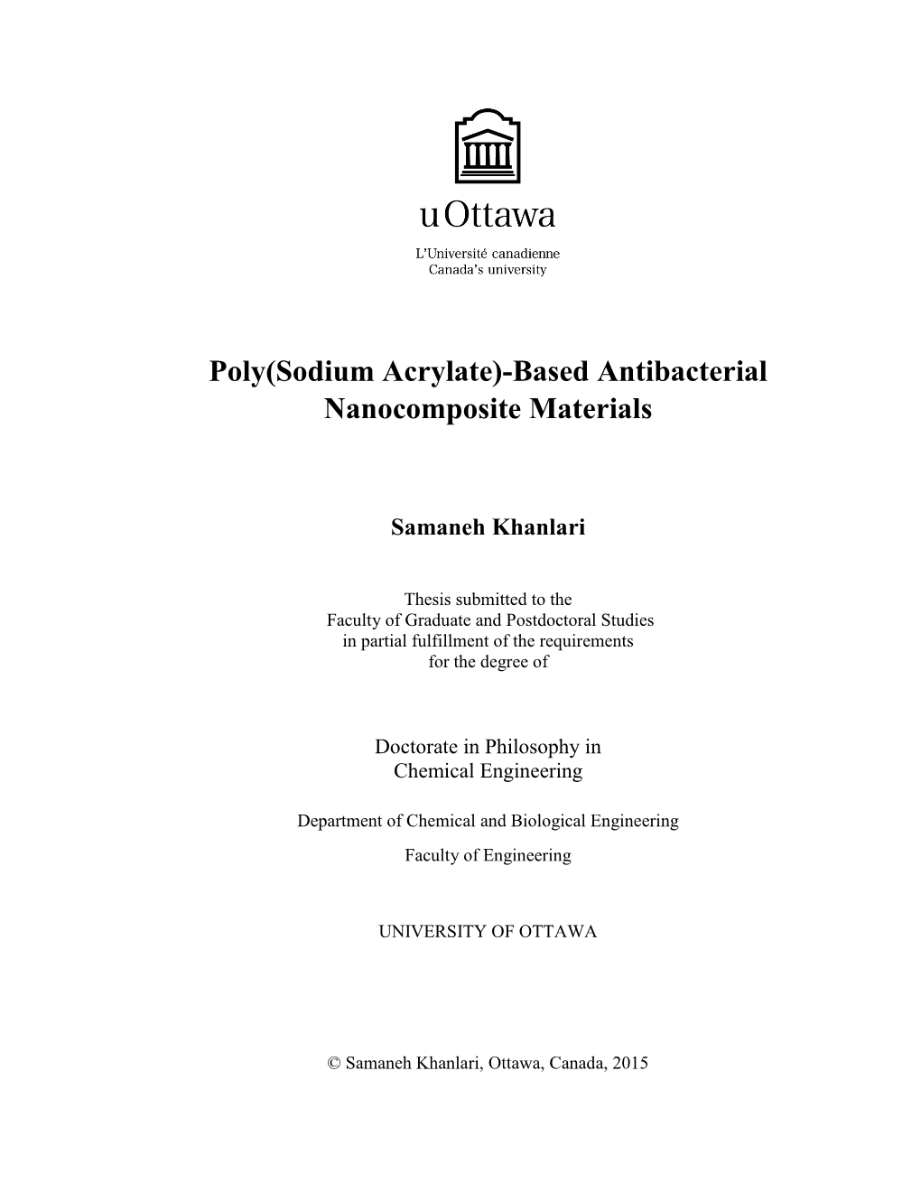 Poly(Sodium Acrylate)-Based Antibacterial Nanocomposite Materials