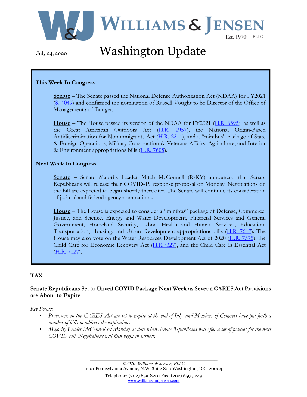 Washington Update