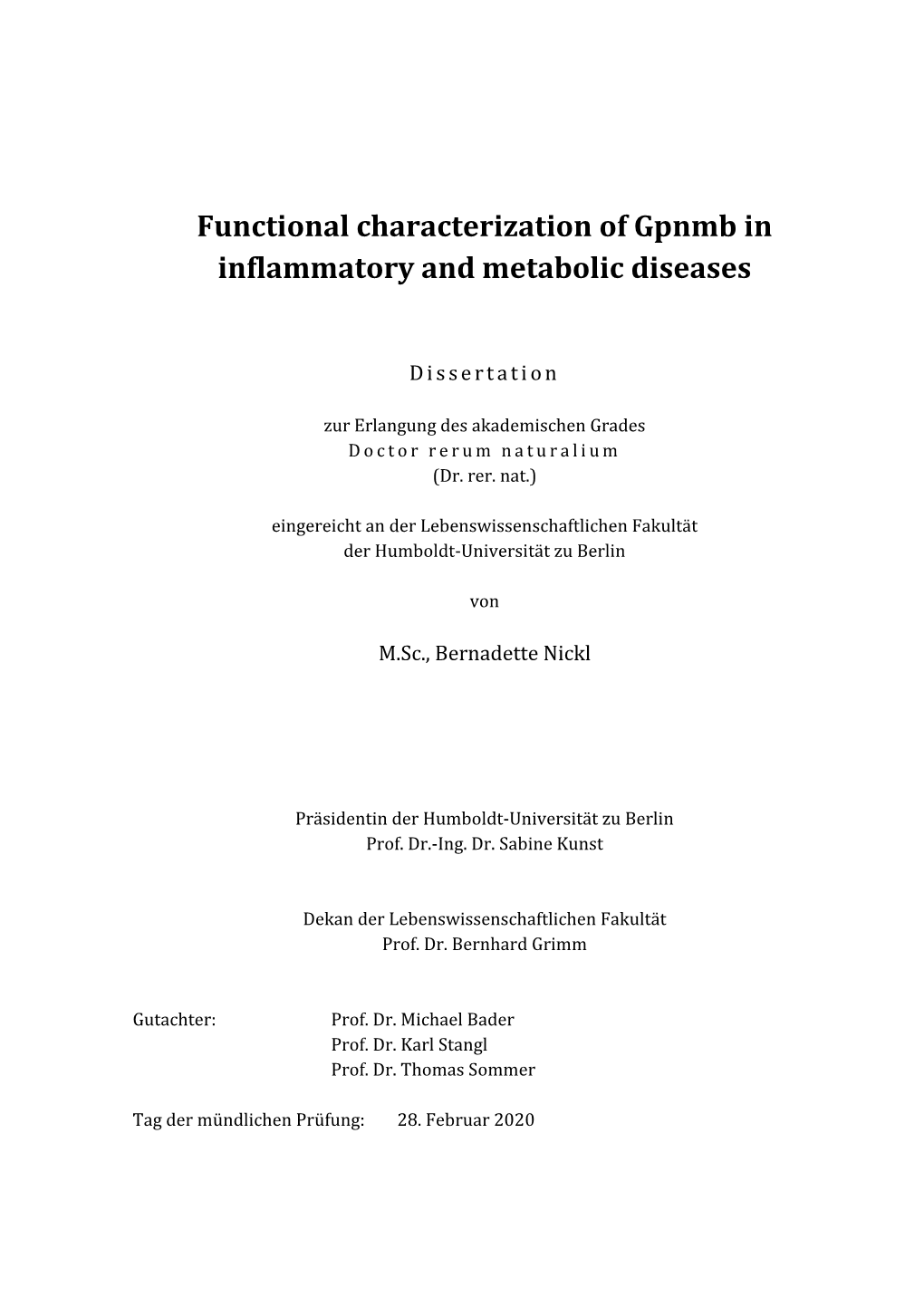 Gpnmb in Inflammatory and Metabolic Diseases