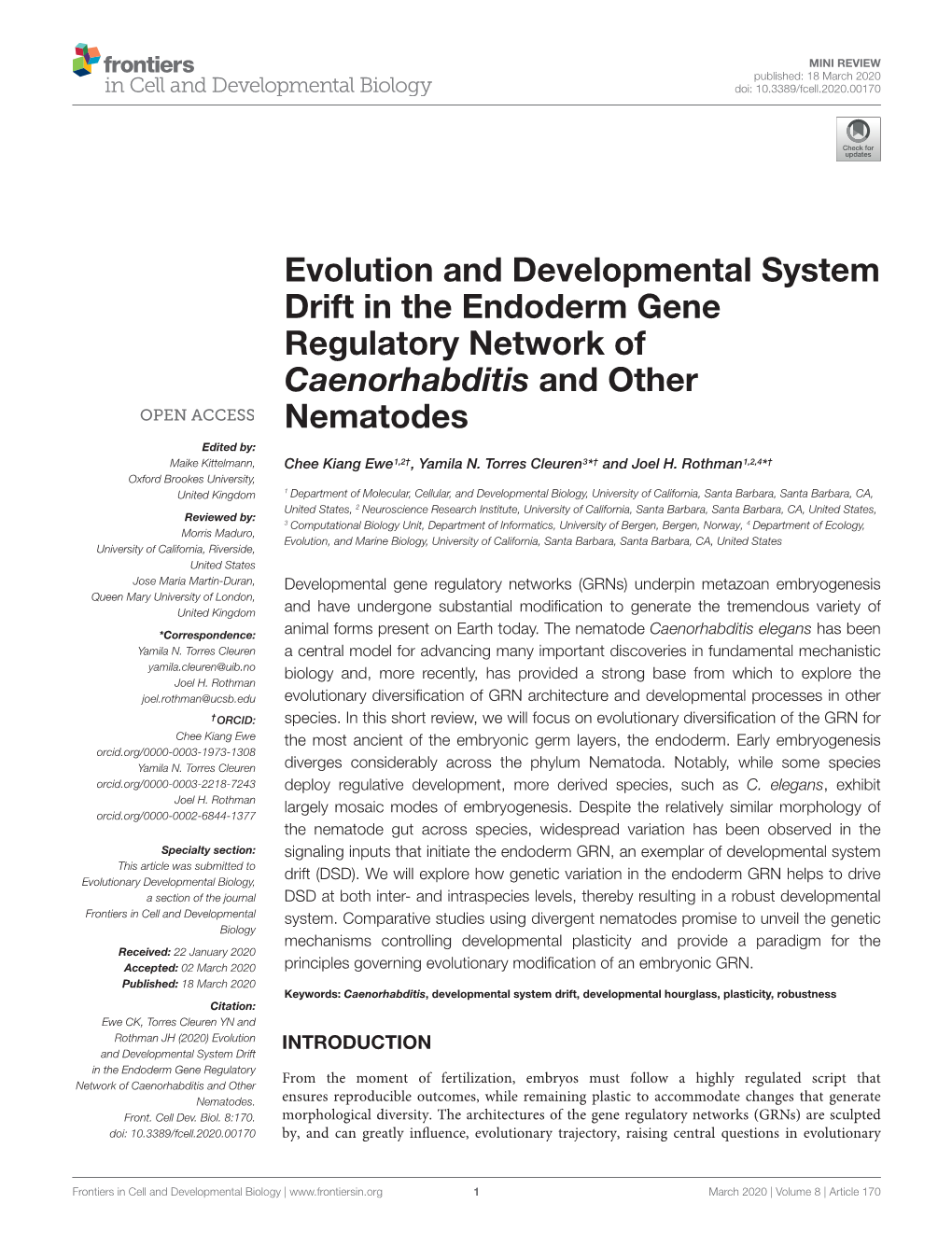 Evolution and Developmental System Drift in the Endoderm Gene