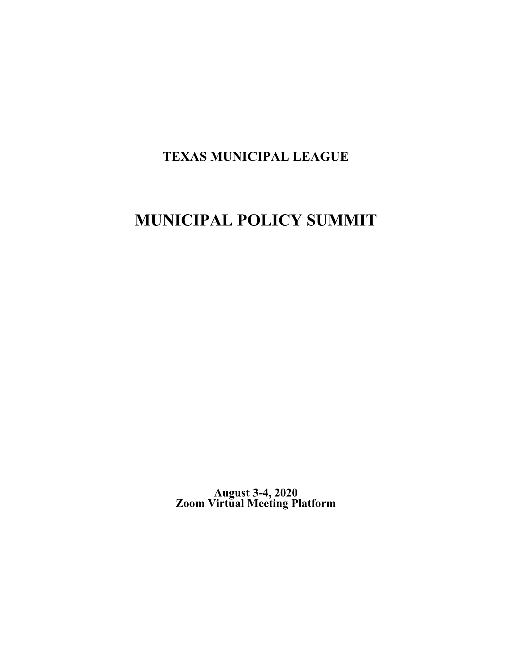 Municipal Policy Summit