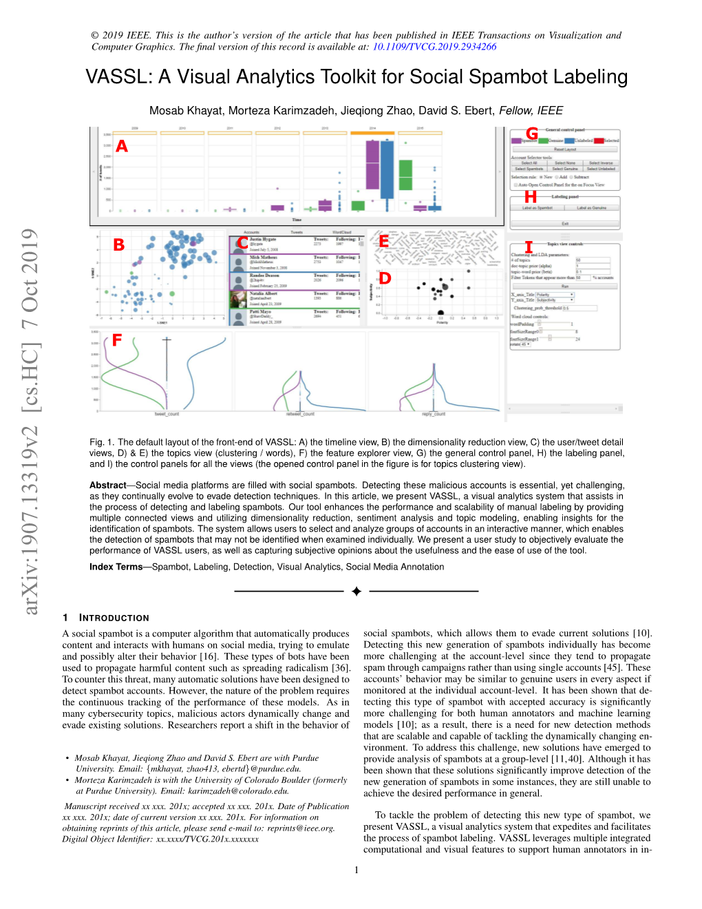 A Visual Analytics Toolkit for Social Spambot Labeling