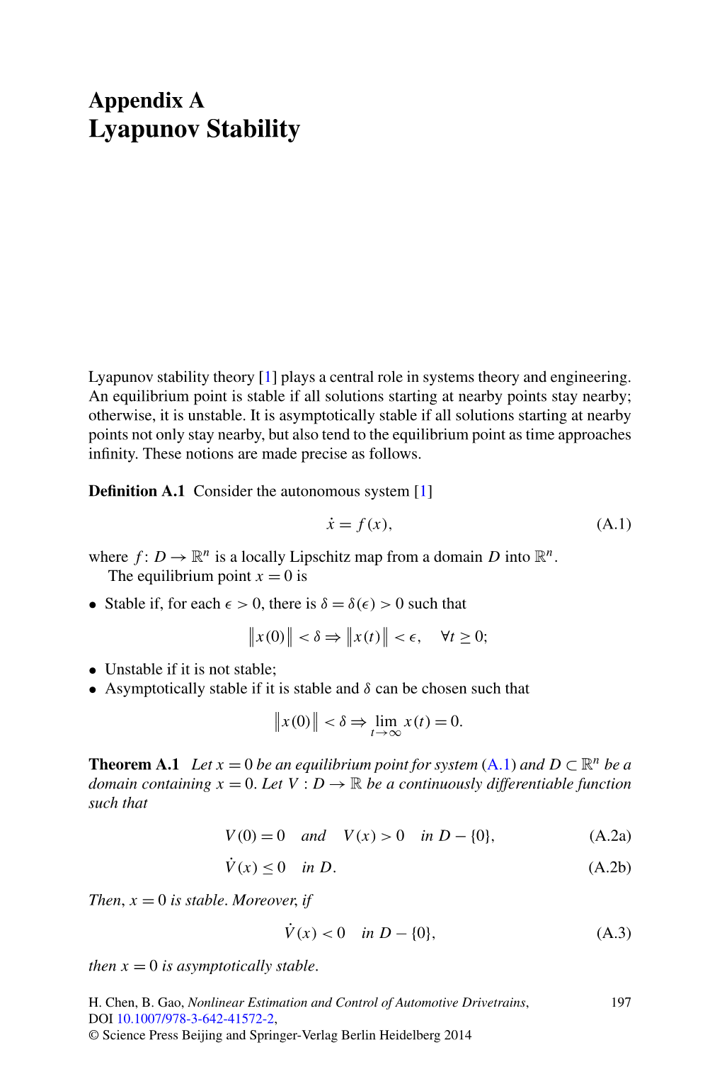 Lyapunov Stability