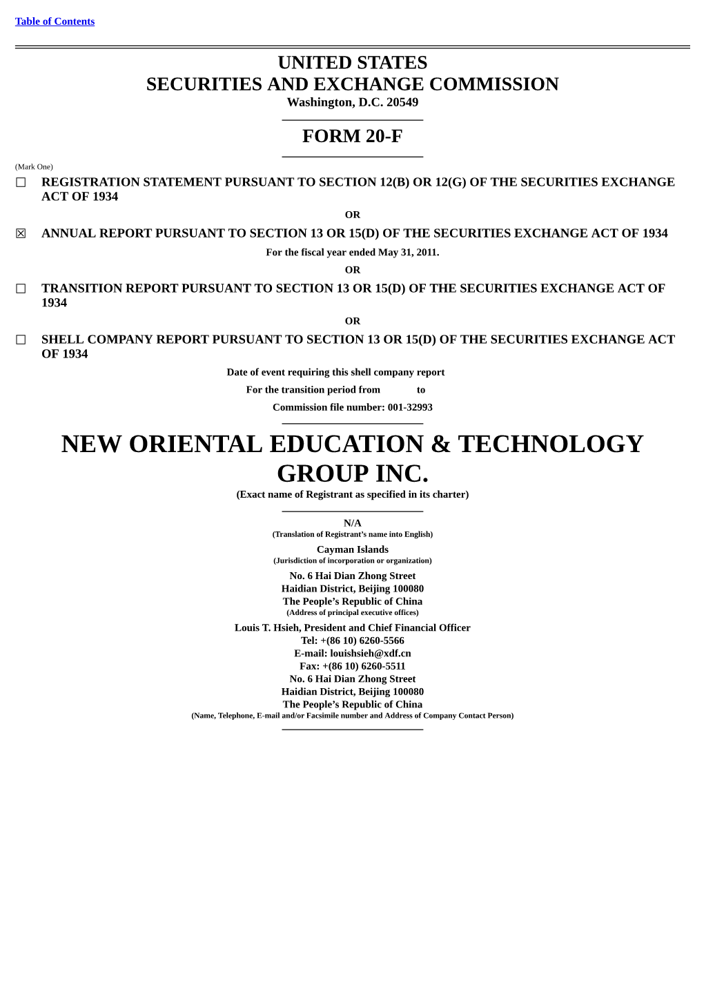 New Oriental Education & Technology Group Inc