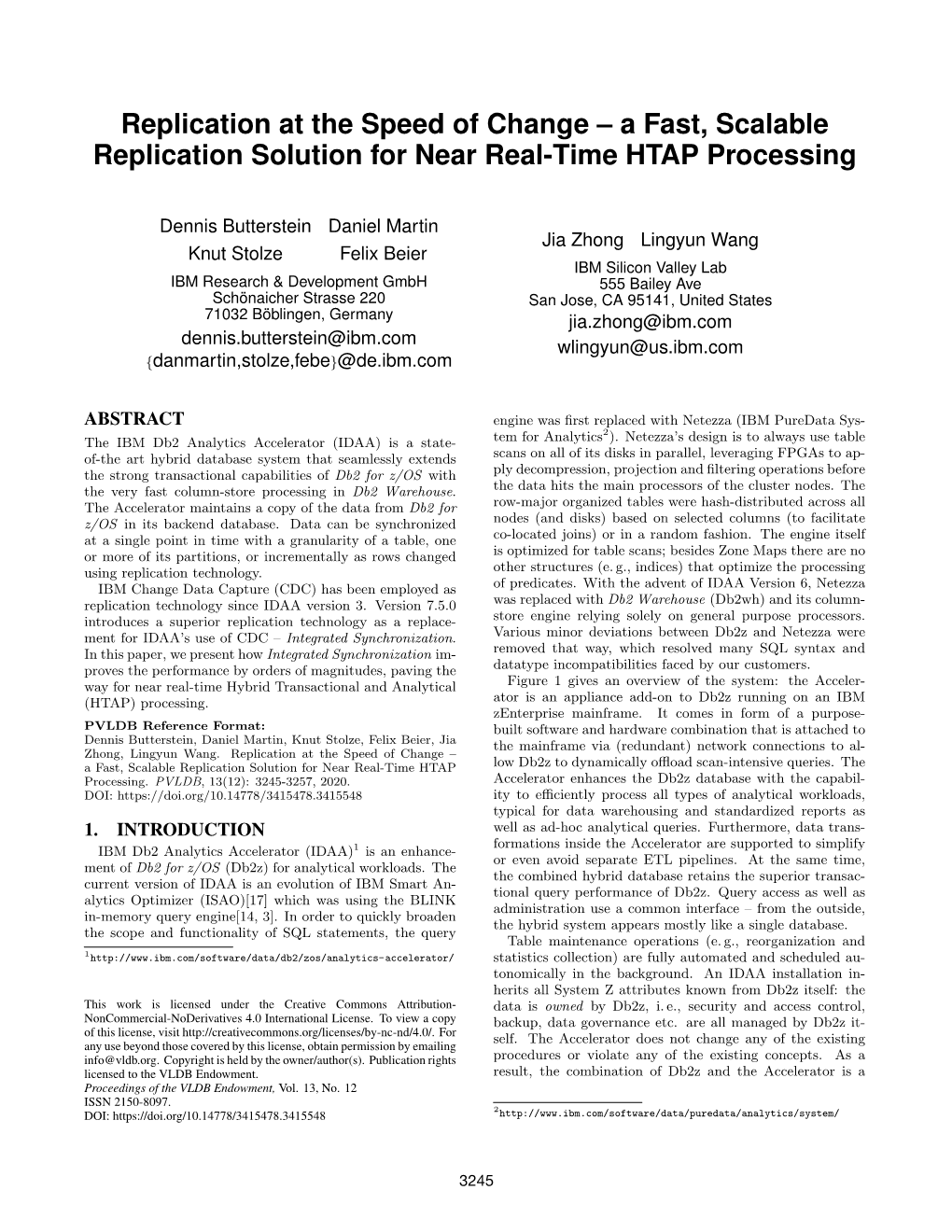 Replication at the Speed of Change – a Fast, Scalable Replication Solution for Near Real-Time HTAP Processing