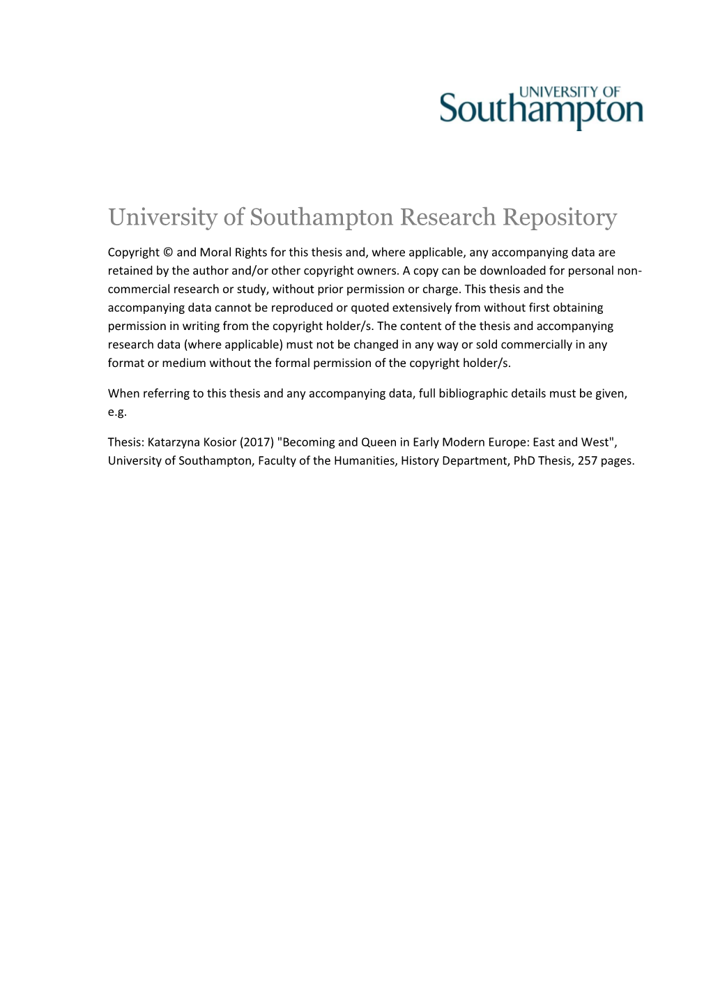 University of Southampton Research Repository