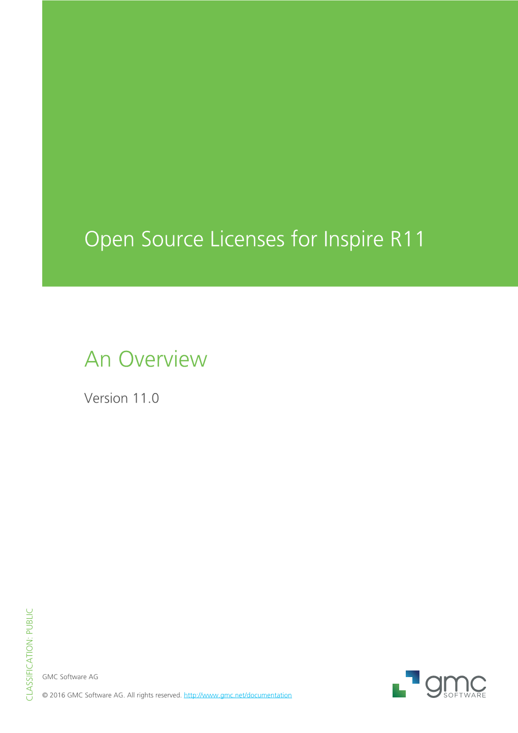 Open Source Licenses for Inspire R11