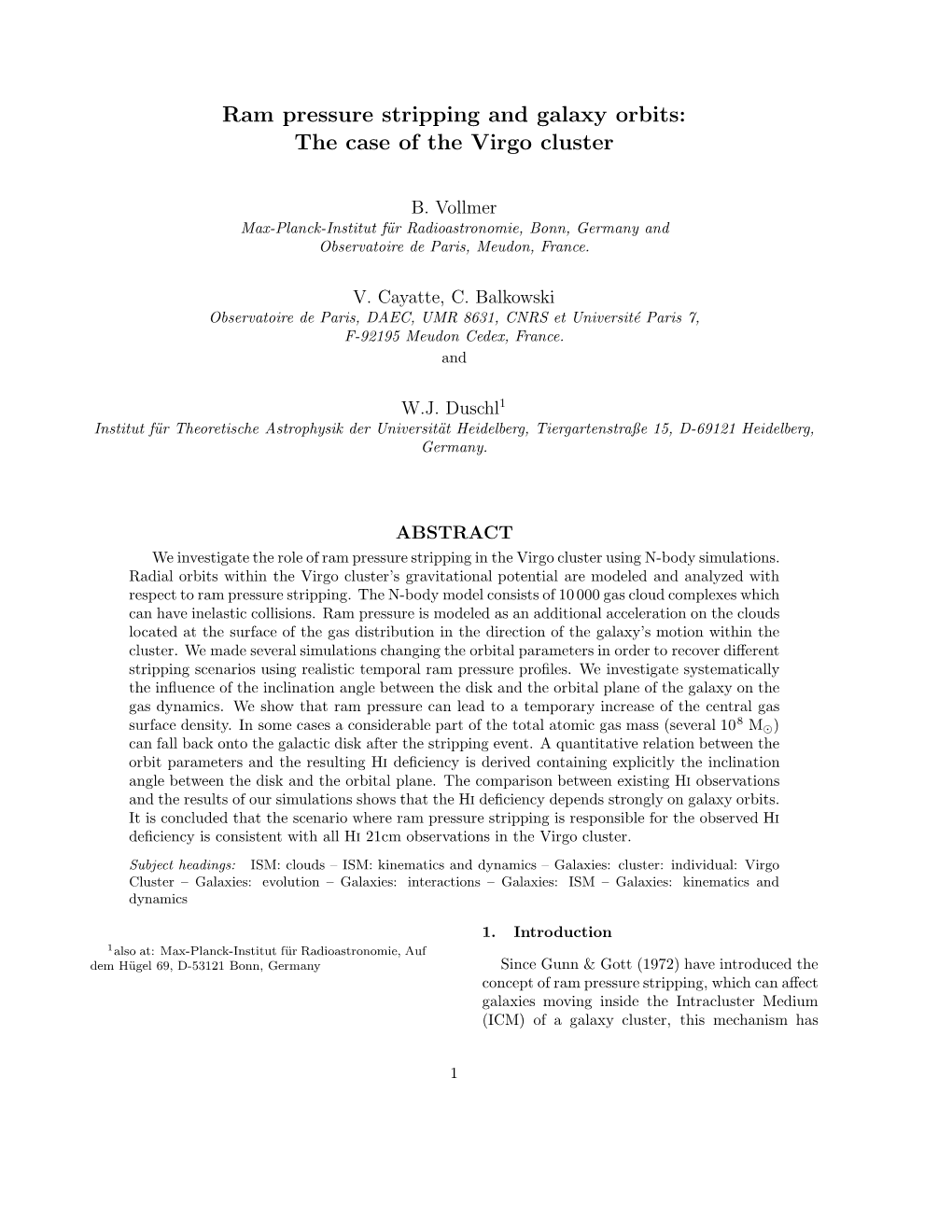 Ram Pressure Stripping and Galaxy Orbits: the Case of the Virgo Cluster