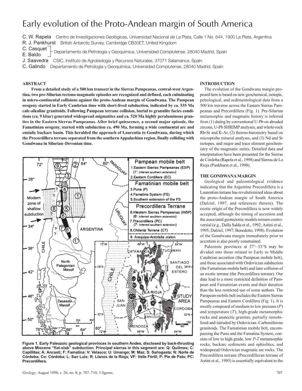 Early Evolution of the Proto-Andean Margin of South America