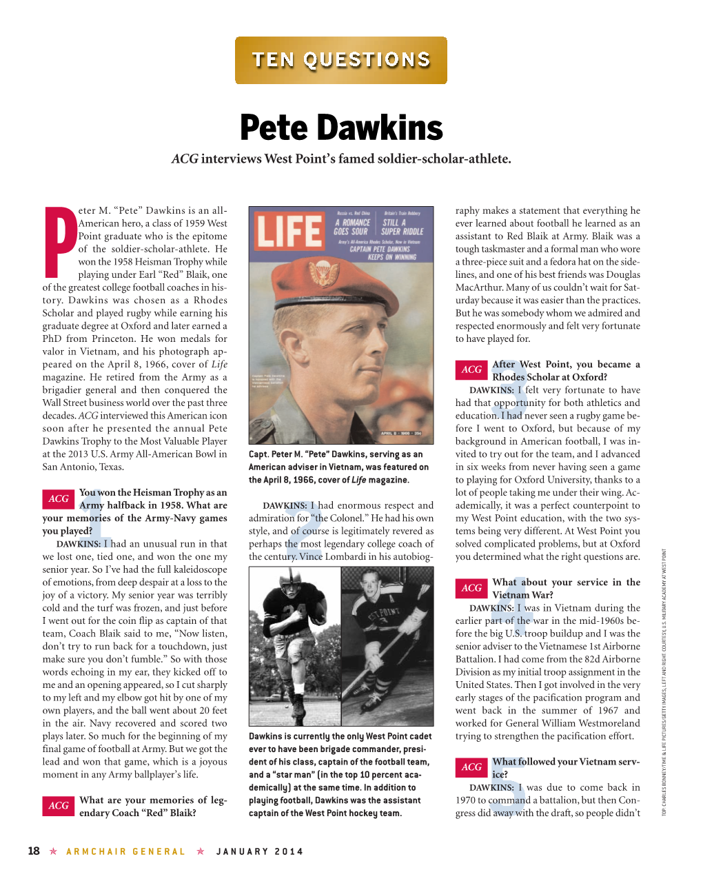 Pete Dawkins ACG Interviews West Point’S Famed Soldier-Scholar-Athlete