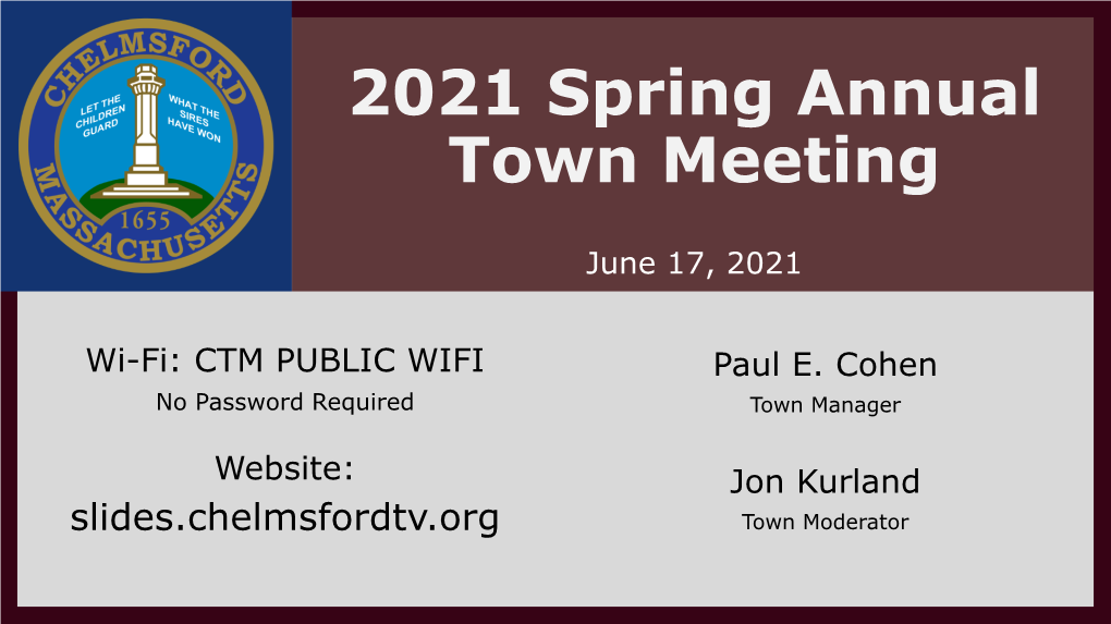 2020 Spring Annual Town Meeting