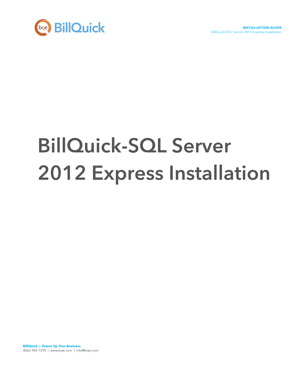 Billquick-SQL Server 2012 Express Installation Guide