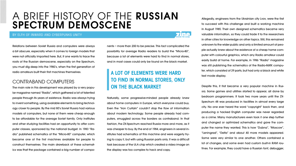 A Brief History of the Russian Spectrum Demoscene