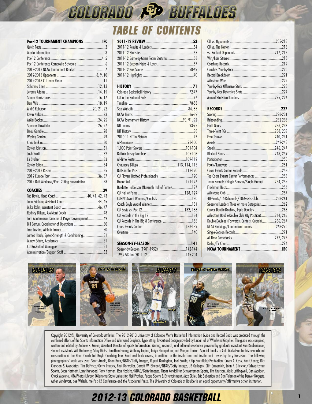 Table of Contents Pac-12 TOURNAMENT CHAMPIONS