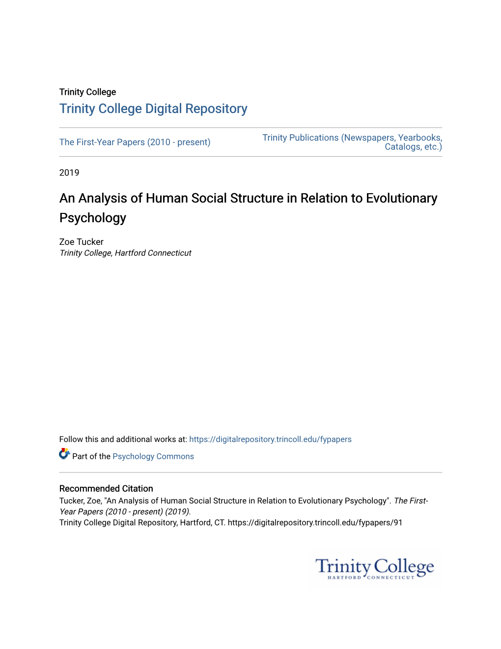 An Analysis of Human Social Structure in Relation to Evolutionary Psychology