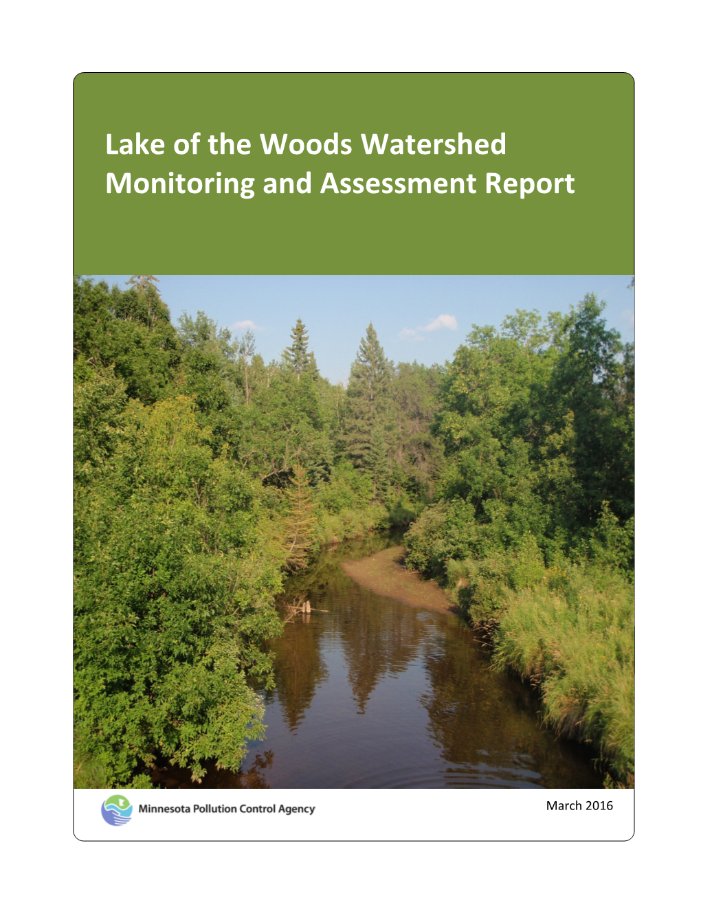 Lake of the Woods Watershed Monitoring and Assessment Report