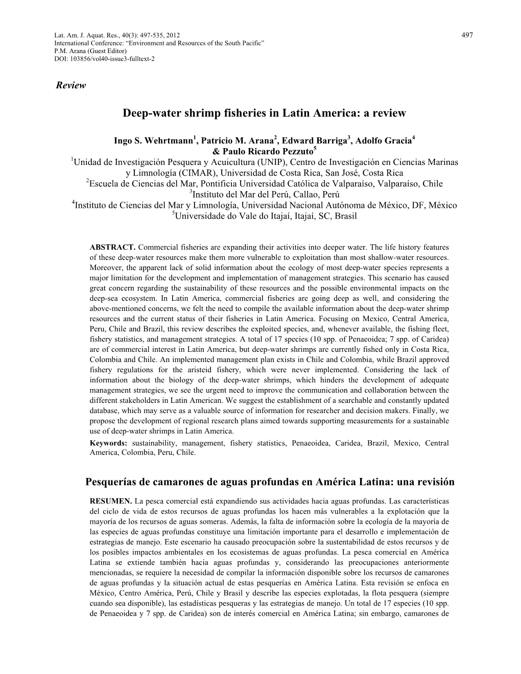 Deep-Water Shrimp Fisheries in Latin America: a Review