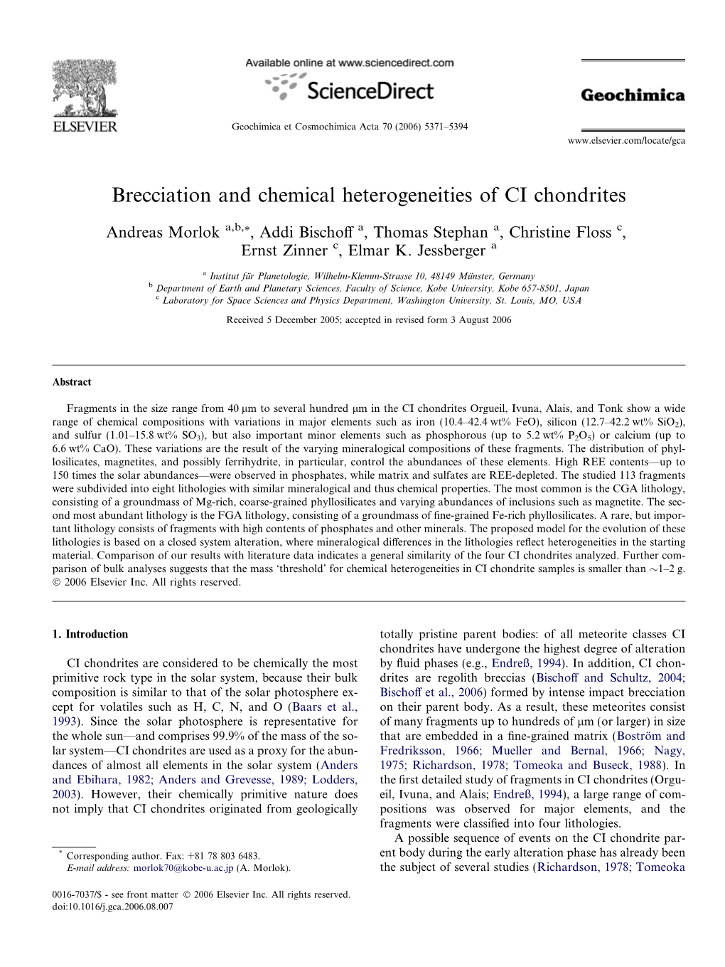 Brecciation and Chemical Heterogeneities of CI Chondrites