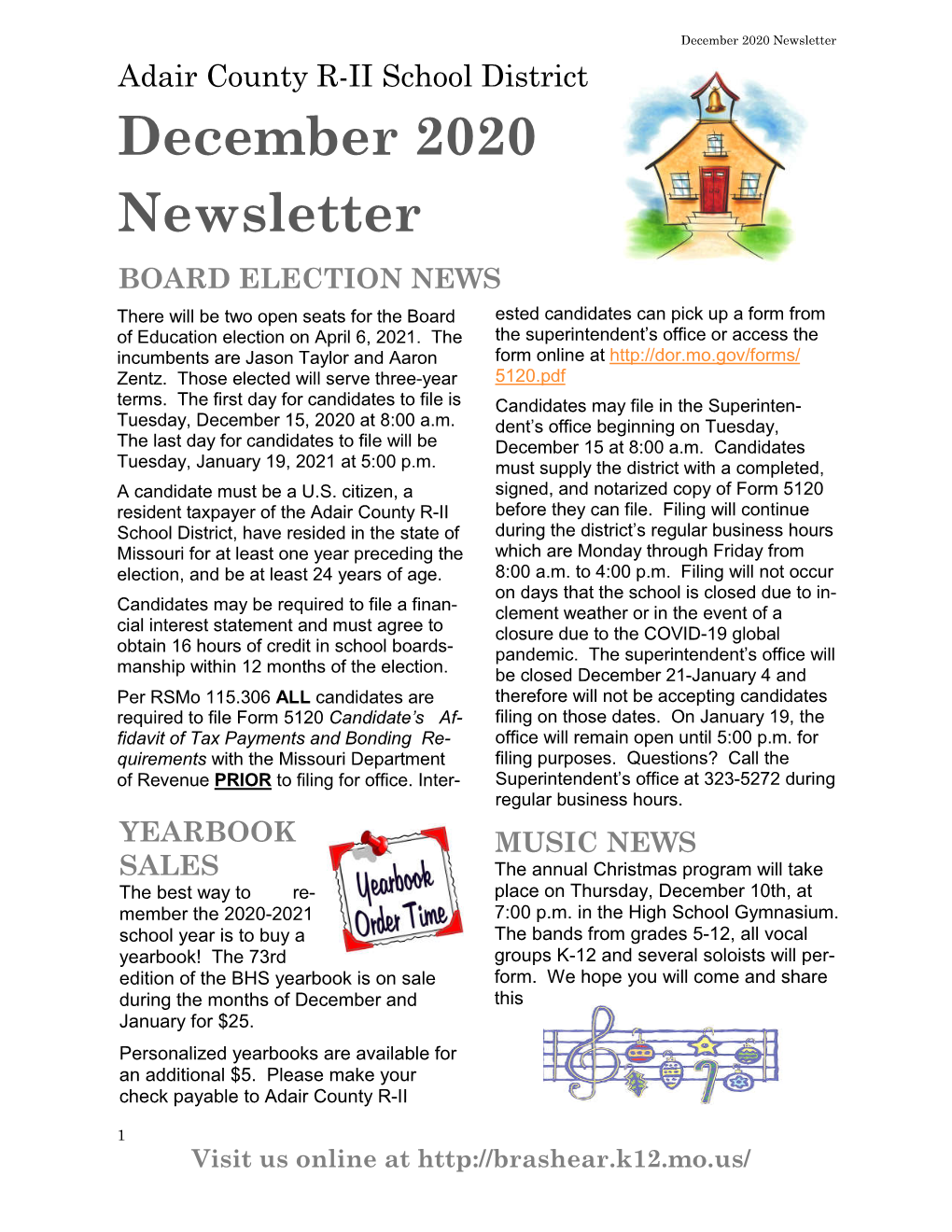 December 2020 Newsletter