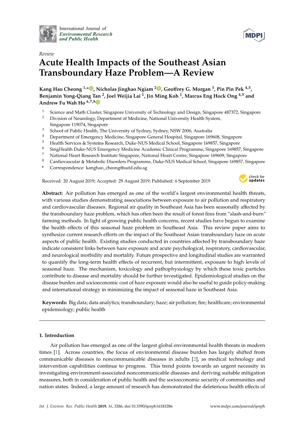 Acute Health Impacts of the Southeast Asian Transboundary Haze Problem—A Review