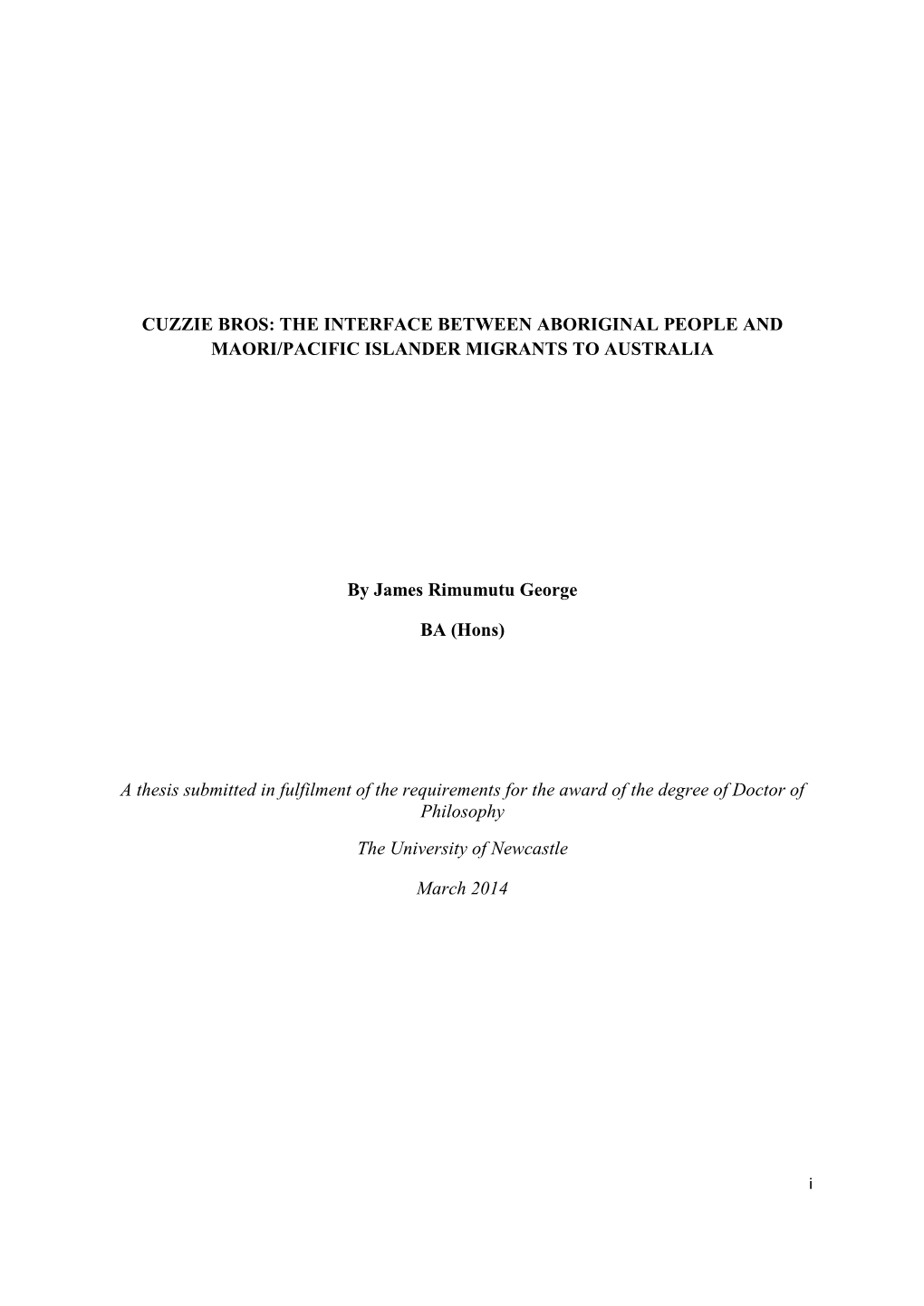 The Interface Between Aboriginal People and Maori/Pacific Islander Migrants to Australia