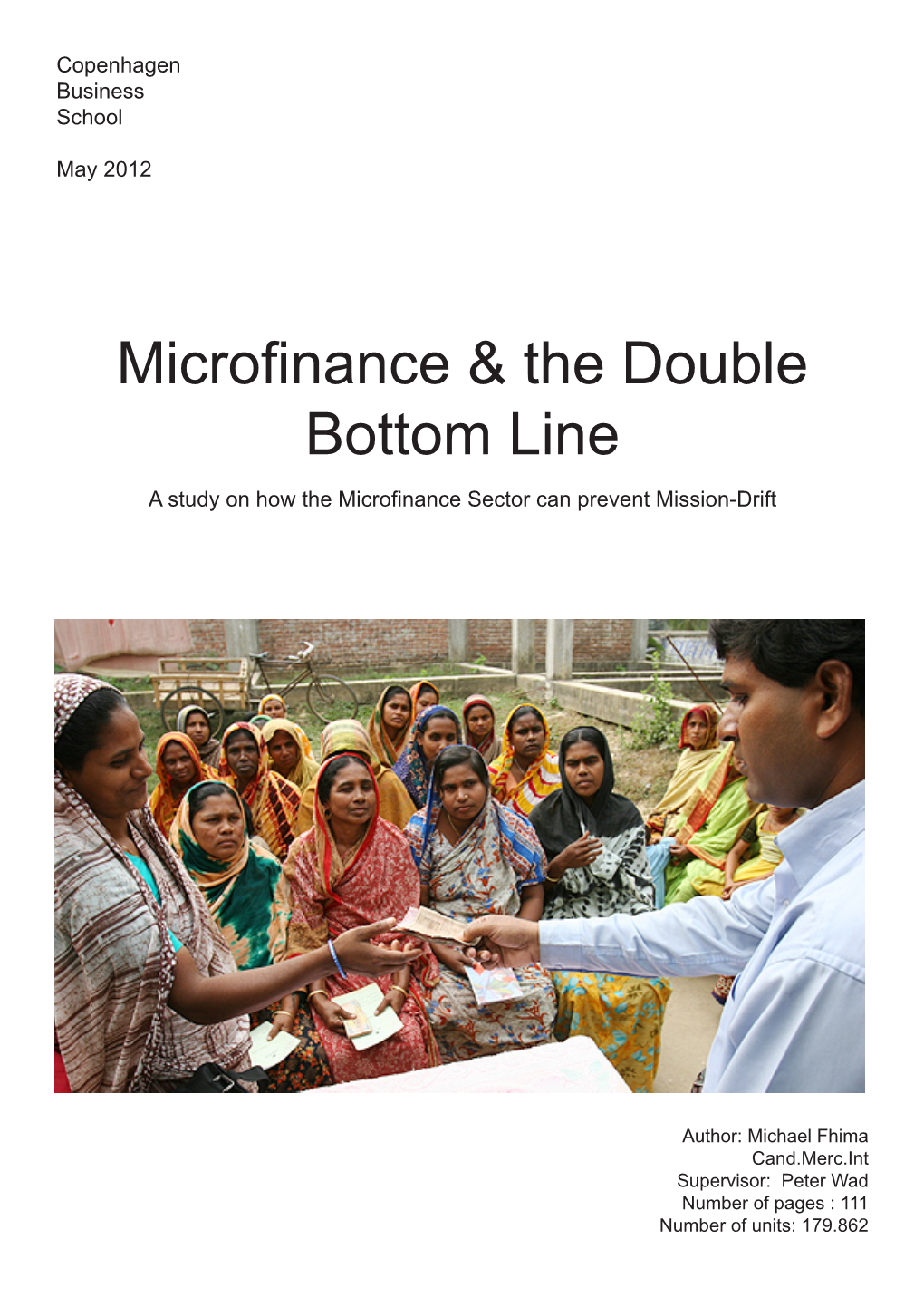 Microfinance & the Double Bottom Line