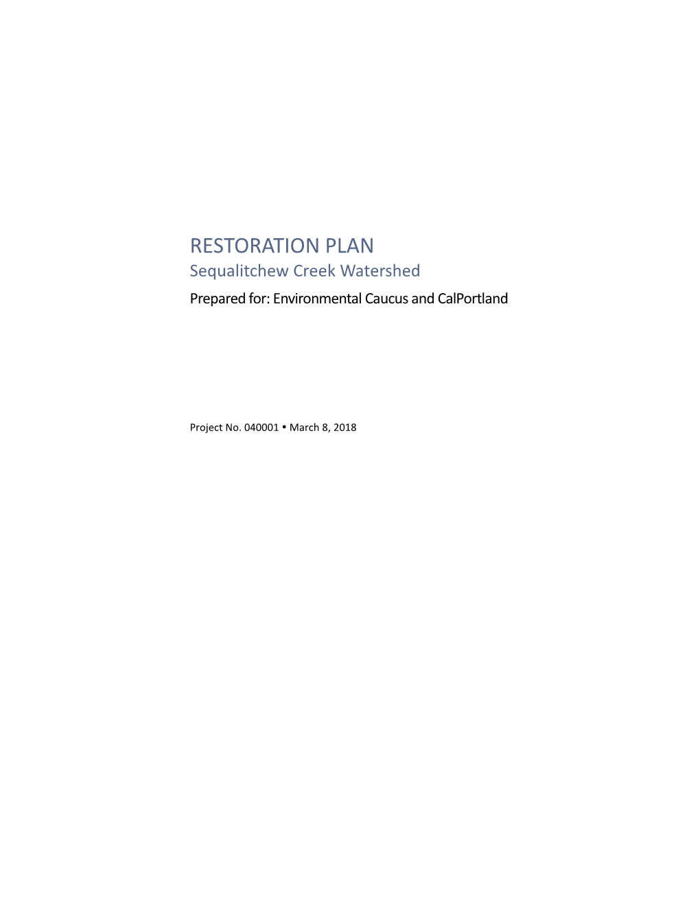 Sequalitchew Creek Restoration Plan